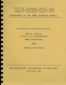 TM9-2320-225-20 ~ Org Maint Manual ~ M422 & M422A1 ~ Mighty Mite ~ Reprint - Picture 1 of 4