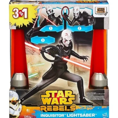 Sable de luz Hasbro 2014 Star Wars Rebels Inquisitor doble hoja RARO retirado Foto 1 de 4