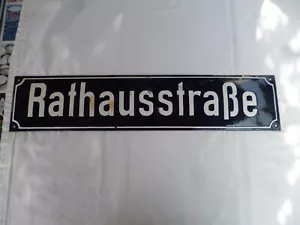 Rathausstraße Straßenschild / Verkehrsschild Emailschild gewölbt 70x15cm - Bild 1 von 8