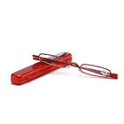 Retro Metal Frame Slim Reading Glasses Presbyopia Eyeglasses Case w/ Metal Case