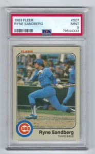 Tarjeta de béisbol Fleer 1983 #507 Ryne Sandberg Chicago Cubs clasificación PSA 9 NOVATO - Imagen 1 de 2