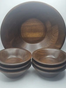(7) Stück Vintage Giftwood, Inc. Erbstück Geschenkartikel Holzschale Set Dekor - Bild 1 von 10