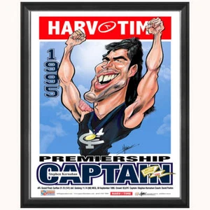 Stephen Kernahan 1995 Premiership Captain Harv Time L/E Print Framed - Picture 1 of 1