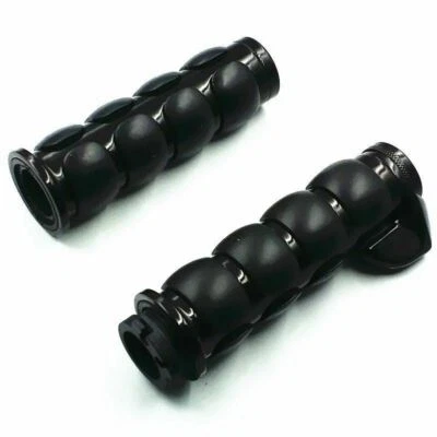 Empuñaduras de manillar universales negras para motocicleta de 1"" 25 mm para Harley Kawasaki BMW Foto 1 de 3
