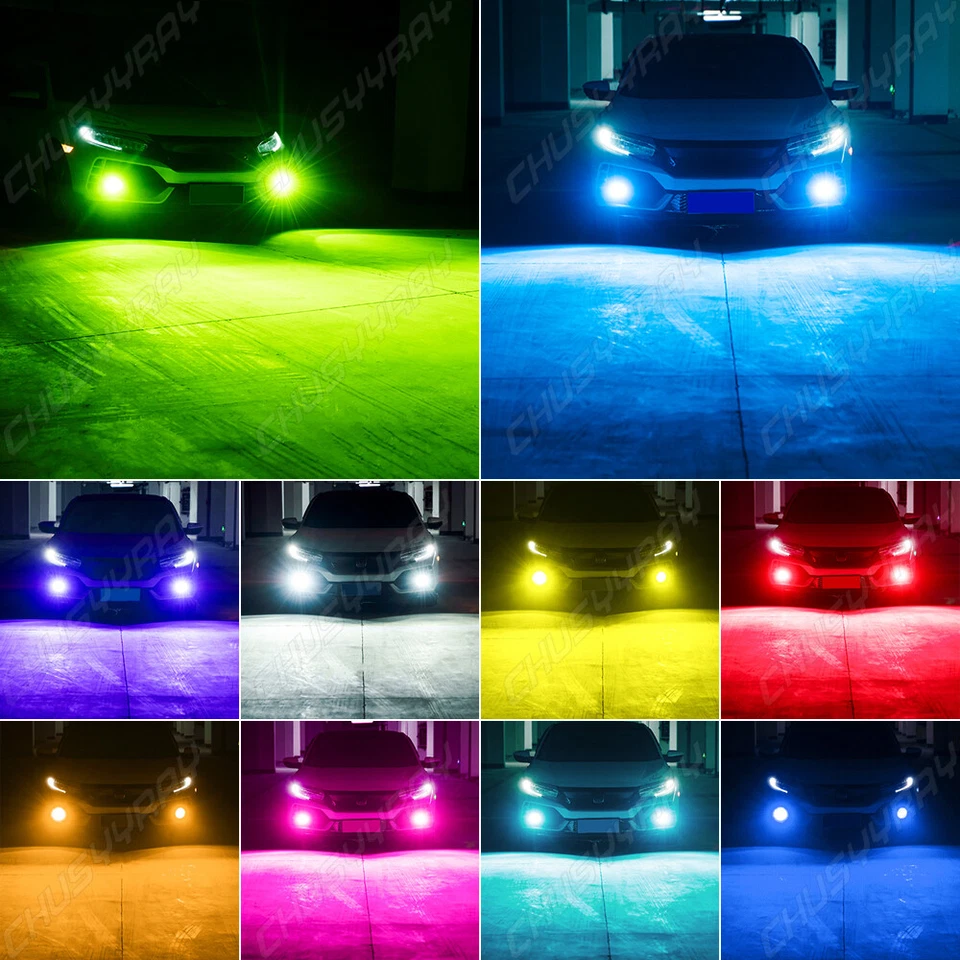 2X Cool Multi-Color RGB LED Fog Lights Wireless IR Remote Kit For Nissan Maxima - Imagem 1 de 4