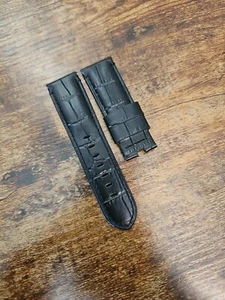 Panerai Watch 24mm OEM Black Alligator Strap for 22mm Deployment Buckle MX001LBN - Picture 1 of 8