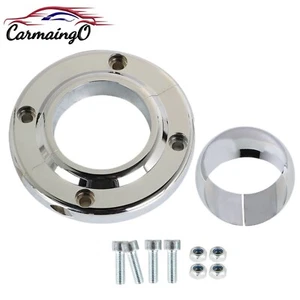 Chromed Aluminum Steering Column Swivel Floor Mount for 2" Columns SBC BBC 350 - Picture 1 of 10