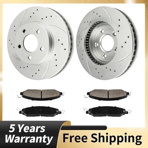 Front Drilled Disc Rotors & Brake Pads For Ford Mustang 2005-2010 54130 D1081 - Picture 1 of 12