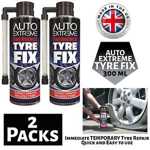 2X Puncture Repair Kit Quick Fix Car Emergency Temporary Inflate Flat Tyre 300ml