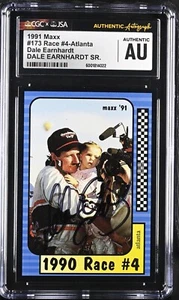 SIGNED 1991 MAXX RACING #173 DALE EARNHARDT AUTOGRAPH CGC / JSA AUTHENTIC - Picture 1 of 2