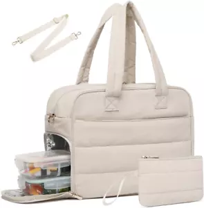 Lunch Tote Bag for Women Work, 17.3 Inch Laptop Purse with Insulated Lunch Compa - Picture 1 of 7
