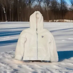 Warm Soft Coat Tommy Hilfiger Girls Fleece Sherpa Hooded Full Zip Jacket Girls 5 - Picture 1 of 4