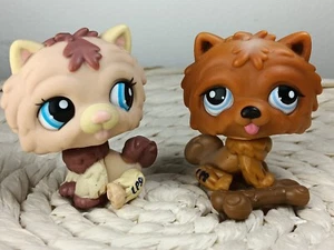 petshop authentic LPS Couple chien Chow Chow Puppy dog rare #1636 #1831 hasbro - Imagen 1 de 3