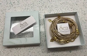 Meer Smadar Eliasaf Swarovski Kristall Elfenbein Creme Efeu Armband Halskette Isreal - Bild 1 von 6