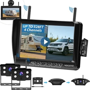 Wireless Backup Camera for Furrion RV: 7-Inch Monitor Truck Trailer Rear View - Picture 1 of 8