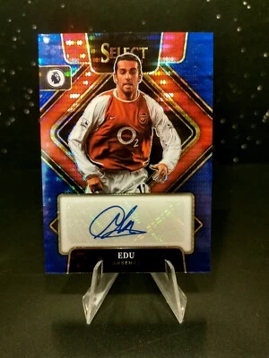 Edu Auto SSP Blue Pulsar Prizm Panini Select 22/23 Arsenal - Image 1 of 2