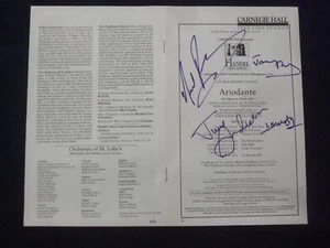 1985 JAN 27 ARIODANTE SIGNED PROGRAM - DIMITRI KAVRAKOS-JUNE ANDERSON + 2 OTHERS - Picture 1 of 2