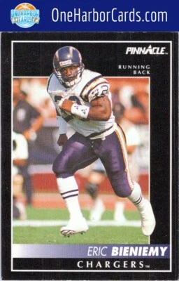 1992 Pinnacle San Diego Chargers #308 Eric Bieniemy - Image 1 of 2