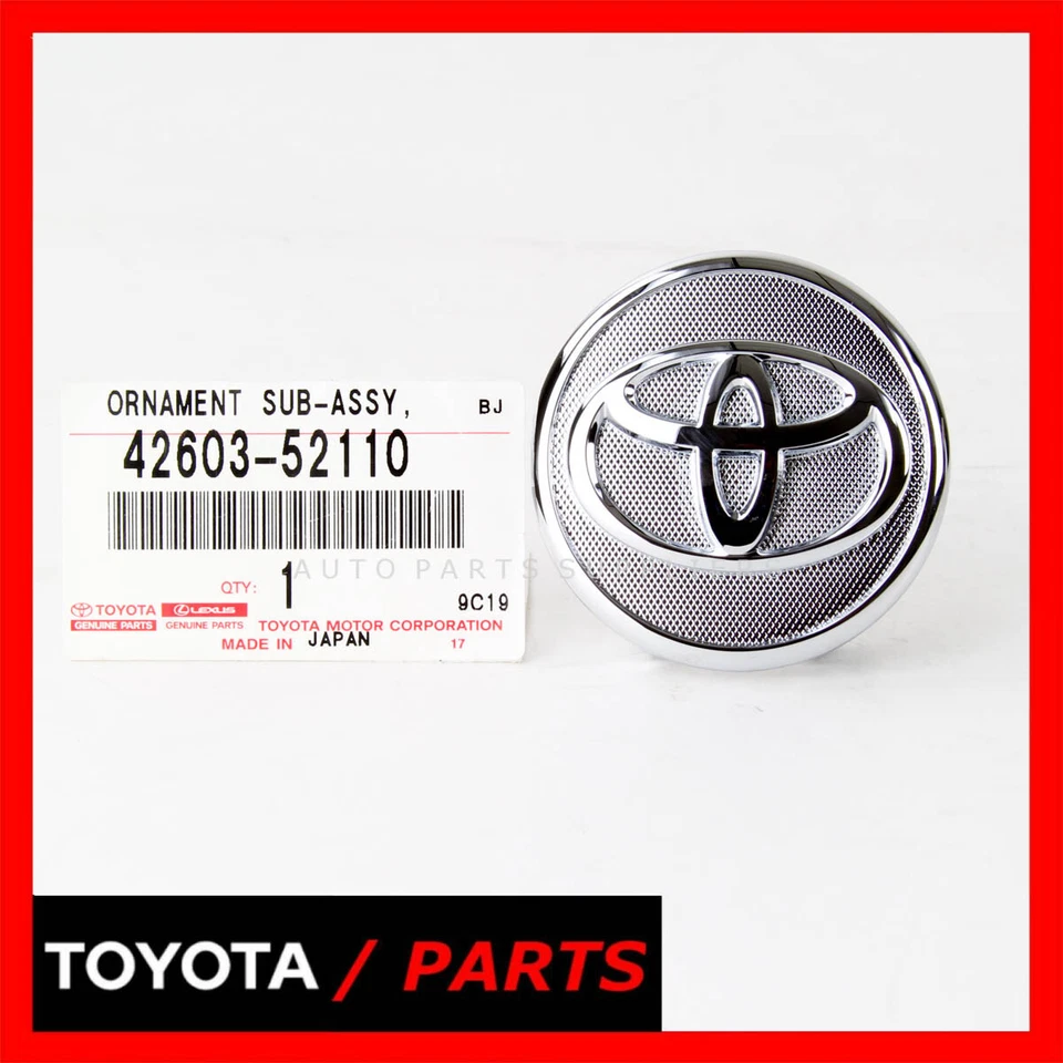 TAPA CENTRAL CROMADA DE FÁBRICA TOYOTA COROLLA YARIS PRIUS 42603-52110 OEM Foto 1 de 1