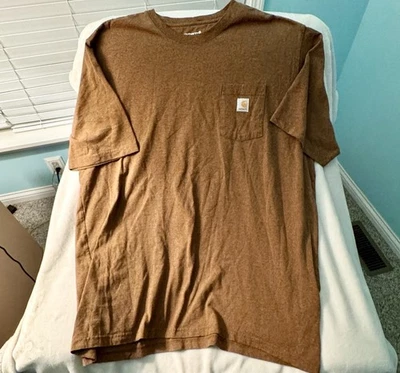 Carhartt Loose Fit Pocket T-shirt Men’s 3XL Tall Brown Heavyweight Workwear EUC - Image 1 of 4