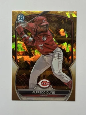 2023 Bowman Draft Sapphire Gold Alfredo Duno /50 Reds BDC-99 - Image 1 of 2