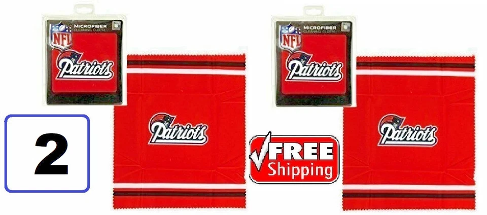 2 - Paños de limpieza de microfibra para ojos New England Patriots NFL, con licencia NUEVO Foto 1 de 1