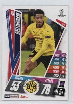 2020-21 Topps Match Attax UCL On Demand Pack 1 Jude Bellingham #OD006 Rookie RC - Image 1 of 2