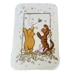 Vintage Classic Pooh Baby Blanket Fleece Plush Cream White Piglet Tigger *READ* - Picture 1 of 16
