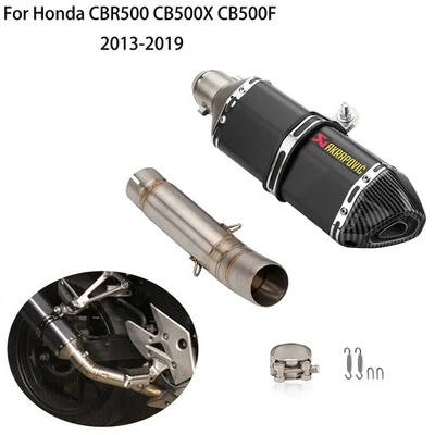 For Honda CBR500R CB500X CB500F 2013-2019 Exhaust Pipe Kit Muffler Tail Tip 51mm - Image 1 of 4