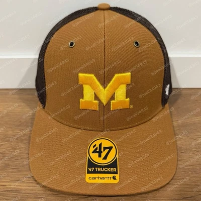 Michigan Wolverines Carhartt x '47 Trucker Gorra Ajustable Snapback Gorra para Hombre Foto 1 de 4