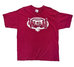 Vtg 90s WSU WASHINGTON Single Stitch USA Cougars Shirt Cardinal Pro Player XL - Picture 1 of 11