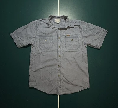 Camisa de Trabajo Carhartt Vintage Abotonada Manga Corta Mediana Azul Algodón Pesado Foto 1 de 4