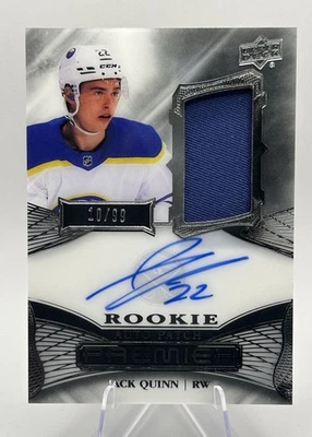2022 Upper Deck Premier Acetate Rookie 10/99 Jack Quinn #AR-JQ RPA Patch Auto RC - Image 1 of 2