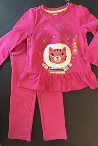 Neu mit Etikett Mädchen 2T Gymboree FARBE HAPPY Baumwolle/Mischung 2-teiliges Rüschen-Top & Ponte-HOSE - Bild 1 von 4