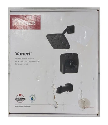 Pfister Vaneri Tub + Shower Trim with Valve Matte Black 8P8-WS2-VRISBB - Image 1 of 2