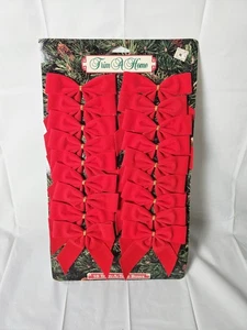 Vintage 18 Stck. Verschiedene Trim-a-Tree #161 Rot Samt Weihnachtsschleifen Ornamente - Bild 1 von 2