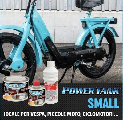 POWER TANK Bianco trattamento serbatoio piccolo per piaggio ciao si boxer tappo - Immagine 1 di 4