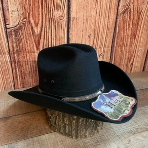 Kid's Black Western Cowboy Hat Black Faux Felt Texana Vaquero para Ninos Negro - Picture 1 of 12