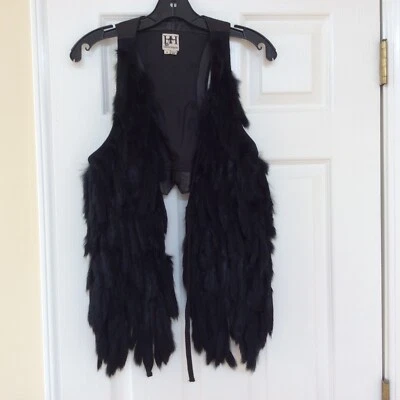 Chaleco de piel/cuero Haute Hippie de conejo talla pequeña Foto 1 de 4