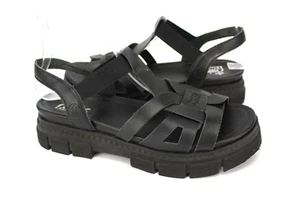 Rieker Gr.39 Damen Comfort Sandalen Sandaletten Slipper Sommer Schwarz TOP - Bild 1 von 5