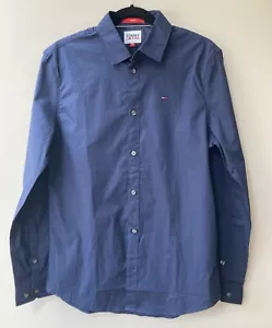 Camisa Tommy Jeans Para Hombre Talla M Negra Iris Ajustada Original Camisa Elástica - Imagen 1 de 8