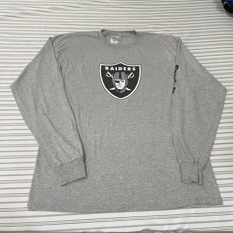 Vintage NFL Raiders Long Sleeve T Shirt Mens Size XL Sports Illustrated Gray Cover