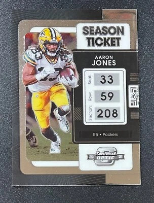 2021 Panini Contenders Optic AARON JONES Season Ticket @QI33 - Image 1 of 3