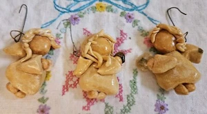 Lot 3 Handmade Angles Hanging Ornament Vintage Christmas 1983 - Picture 1 of 8