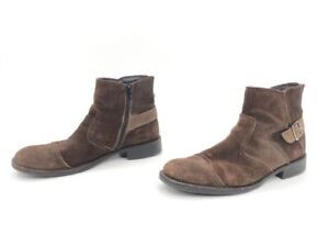 Men's HipOppotamus Brown Suede Zip-Up Ankle Boots, Size 10