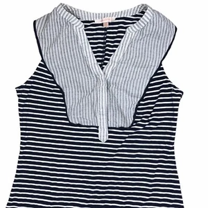 Skies Are Blue Women Sz S Blue White Striped Sleeveless Stretch Dress - Bild 1 von 11