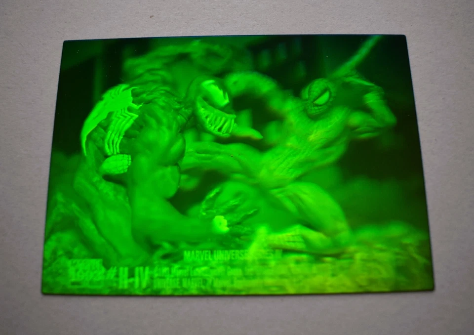 1993 Marvel Universe IV 4 Spider-Man vs. Venom 3-D Hologram Card #H-IV Skybox - Image 1 of 1