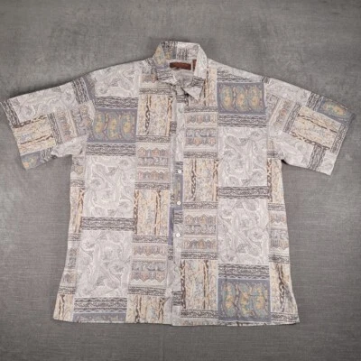 Camisa hawaiana con botones Tori Richard Honolulu estampado cachemir manga corta XL Foto 1 de 4