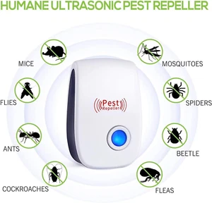 REPELLENTE INSETTI AD ULTRASUONI SCACCIA ZANZARE MOSCHE TOPI INSETTICIDA CASA - Foto 1 di 10
