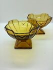 Vintage Art deco amber glass trifle dishes x 2.